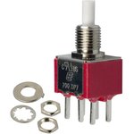 700DP7B10M2QEH, Pushbutton Switches 3A @ 125 VAC/28 VDC On-(On) DPDT PC Mnt