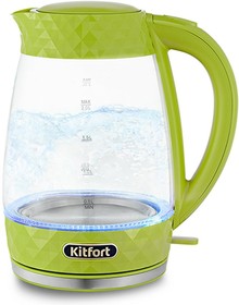 Фото 1/2 Чайник электрический Kitfort KT-6123-2 2л. 2200Вт салатовый (корпус: стекло)