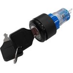 RND 210-00790, Industrial Keylock Switch 22mm 1CO 220 VAC 2-Pos 90° Momentary ...