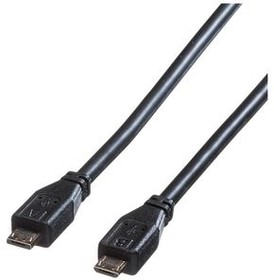11028753, Cable, USB Micro-A Plug - USB Micro-B Plug, 1.8m, USB 2.0, Black