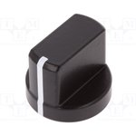 Toggle knob, 6 mm, aluminum, black, Ø 20.5 mm, H 17.3 mm, 5582.6631