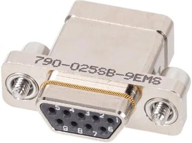 790-025SB-9EMS, D-Sub Micro-D Connectors 9P NICKEL SKT PLUG W/ EMI SPRING