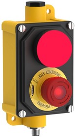 SSA-EB1PL2-12EB1Q12K50, Emergency Stop Switches / E-Stop Switches Illuminated E-Stop Button (Push On); 2 NC/1 NO; E-Stop Legend; 3 Color K50