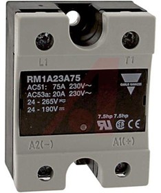 Фото 1/2 RM1A23A75, Solid State Relays - Industrial Mount SSR ZS 230V 75A 24-265 VAC LED