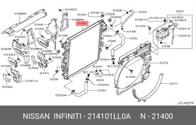 214101LL0A, OENIS-214101LL0A_радиатор системы охлаждения!\ Nissan Juke 1.6i 10