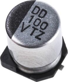 Фото 1/2 35TZV100M6.3X8, SMD электролитический конденсатор, Radial Can - SMD, 100 мкФ, 35 В, Серия TZV, 2000 часов при 105°C
