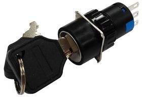 RND 210-00787, Industrial Keylock Switch 16mm 1CO 220 VAC 2-Pos 90° ON-ON