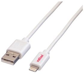 11028326, Cable, USB-A Plug - Apple Lightning, 150mm, USB 2.0, White