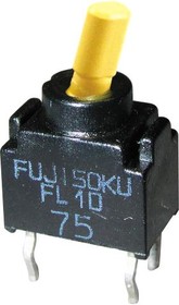 FL1D-2M-Z, Клавишный переключатель, Hyper-Miniature, Вкл.-Вкл., SPDT, Без Подсветки, Сквозное Отверстие, FL