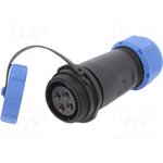 DS1110-27-4BU8, Разъем: круглый; "папа" + "мама"; PIN: 4; 3А; IP67; 500В; на провод