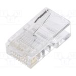 RJ458P8CR, Вилка, RJ45, PIN: 8, Конф: 8p8c, на провод, IDC, обжим