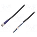 XS3F-LM8PVC3S2M, Соединительный кабель, M8, PIN 3, прямой, 2м, вилка, 0,5А, -10-65°C
