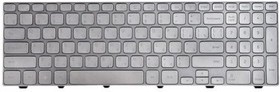 (NSK-LG0BW) клавиатура для ноутбука Dell Inspiron 15-7000, Inspiron 7537, серебристая с рамкой, с подсветкой, гор. Enter
