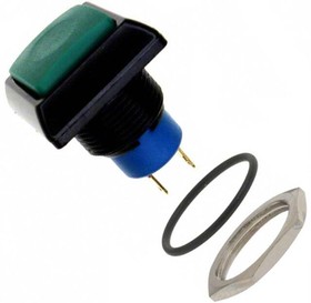 Фото 1/3 Pushbutton, 1 pole, green, unlit , 5 A/28 VDC, mounting Ø 13.6 mm, IP67, IPC3SAD3