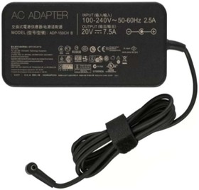 Блок питания (сетевой адаптер) для ноутбуков Asus 20V 7.5A 150W 4.5x3.0 мм с иглой черный slim, без сетевого кабеля Premium