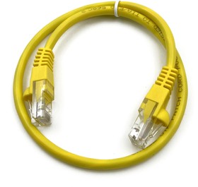 Фото 1/4 Патч-корд Buro литой (molded), UTP, кат.5E, 0.5м, 4 пары, 26AWG, алюминий омедненный, многожильный, желтый
