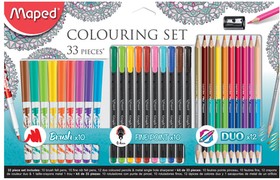 Фото 1/5 Набор для творчества MAPED "Colouring Set", 10 фломастеров, 10 капиллярных ручек, 12 двусторонних цветных карандашей, точилка, 897417