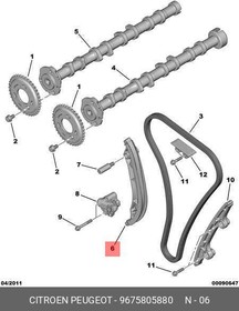 9675805880, Успокоитель цепи ГРМ под натяжитель PEUGEOT BOXER: 2.2HDI 06- \ CITROEN: JUMPER 2.2HDI 06- \ FIAT: D