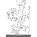 074121438C, Патрубок системы охлаждения VW: TRANSPORTER IV 90-03 ...