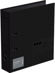 Фото 1/2 Папка-регистратор DoubleBlack, 80 мм, ламинированная, черная, с рисунком AMl80502