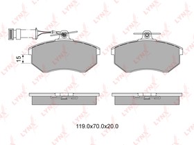 Фото 1/6 BD1201, К-кт колодок для диск. тормозов AUDI 80 1.6-2.0  94, VW PASSAT 1.6-2.8  96