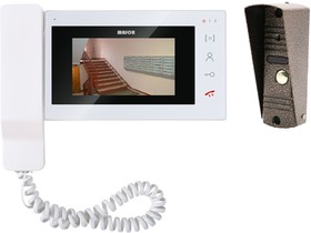Фото 1/8 Комплект видеодомофона для дома с трубкой Solo-T 4.3" с вызывной панелью, сенсорное управление, открытие замка, 220В