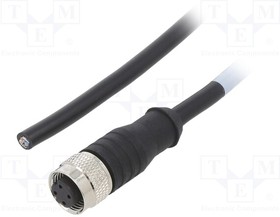 BU-21349300405010, Соединительный кабель; M12; PIN: 4; прямой; 1м; вилка; 250ВAC; 4А