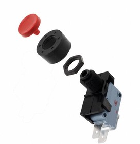 3832510MR, Switch Push Button ON ON SPDT Round Button 16A 250VAC 250VDC 559.27VA Quick Connect Panel Mount