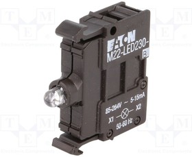 M22-LED230-B, Светодиод с винтовым Зажимом 85-264В (АС), 5-15А, крепление спереди, цвет синий – купить оптом и в розницу