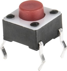 Фото 1/4 1825910-7, Red Button Tactile Switch, SPST 50 mA @ 24 V dc 1.4mm Surface Mount