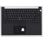 Клавиатура (топ-панель) для ноутбука Lenovo Thinkpad E14 черная с черным ...