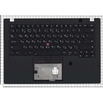 Клавиатура (топ-панель) для ноутбука Lenovo ThinkPad T490s черная с черным топкейсом