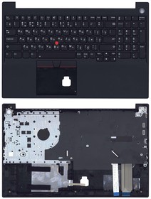 Клавиатура (топ-панель) для ноутбука Lenovo ThinkPad E15 черная с черным топкейсом