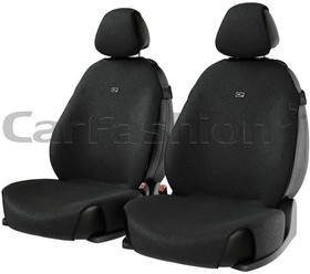 21242, Авточехлы (майка) на передние сиденья полиэстер черные (4 предм.) Forum Front CARFASHION