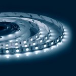 00-15(15BL), Лента светодиодная, холодный белый, 12В, 14.4Вт/м, 60SMD (5050)/м ...