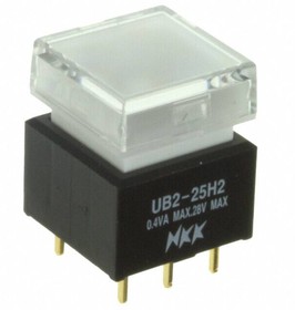 UB225SKG036B-3JB, Pushbutton Switches DPDT MOMENTARY WHITE LED