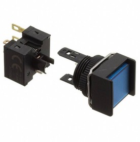 A165-AAA-1, Pushbutton Switches SPDT ALT SQUARE BLUE IP65