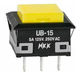 UB15KKW01N-E, Pushbutton Switches SPDT ON-(ON) YELLOW