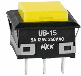 UB15KKW01N-E, Pushbutton Switches SPDT ON-(ON) YELLOW