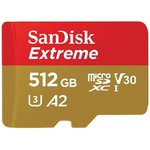SDSQXAV-512G-GN6MN, Флеш карта microSD 512GB SanDisk microSDXC Class 10 UHS-I A2 ...