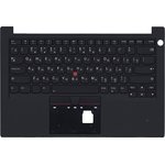 Клавиатура (топ-панель) для ноутбука Lenovo ThinkPad E14 Gen 3/4 черная с черным ...