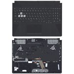 Клавиатура (топ-панель) для ноутбука Asus TUF Gaming F15 FX506 черная с черным ...