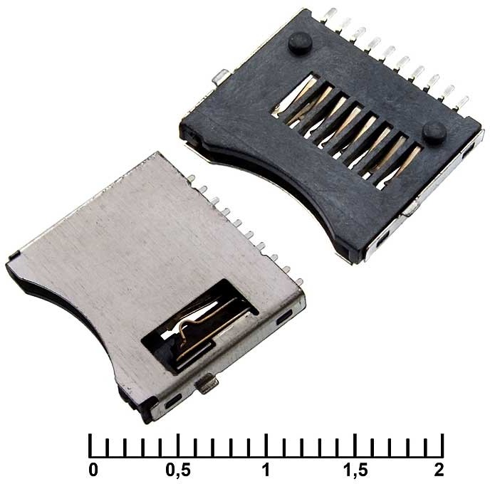 micro-SD SMD 10pin switch M, Держатель карты памяти , 10 контактов (9000826866)
