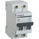 Выключатель автоматический IEK Generica (MVA25-2-040-C) 40A тип C 4.5kA 2П 400В ...