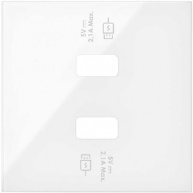 Simon 100 Белый глянец Накладка для 2-х зарядных устройств USB SmartCharge