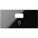 Simon 100 Черный глянец Накладка розетки USB