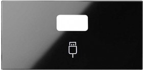 Simon 100 Черный глянец Накладка розетки USB