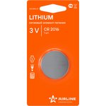 Батарейка литиевая AIRLINE Lithium Battery CR2016 3V (1 шт) CR2016-01