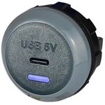 PV PRO C, Charger, Car, 1x USB-C, 2.5A, 13W, Black / Grey