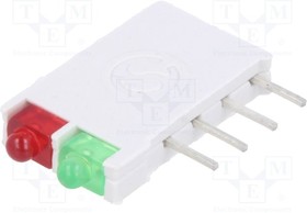 DBI01302, LED; в корпусе; красный/зеленый; 1,8мм; Кол-во диод:2; 10мА; 38°